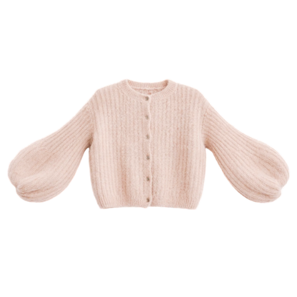 Kid Mohair Strickjacke mit Ballonärmeln