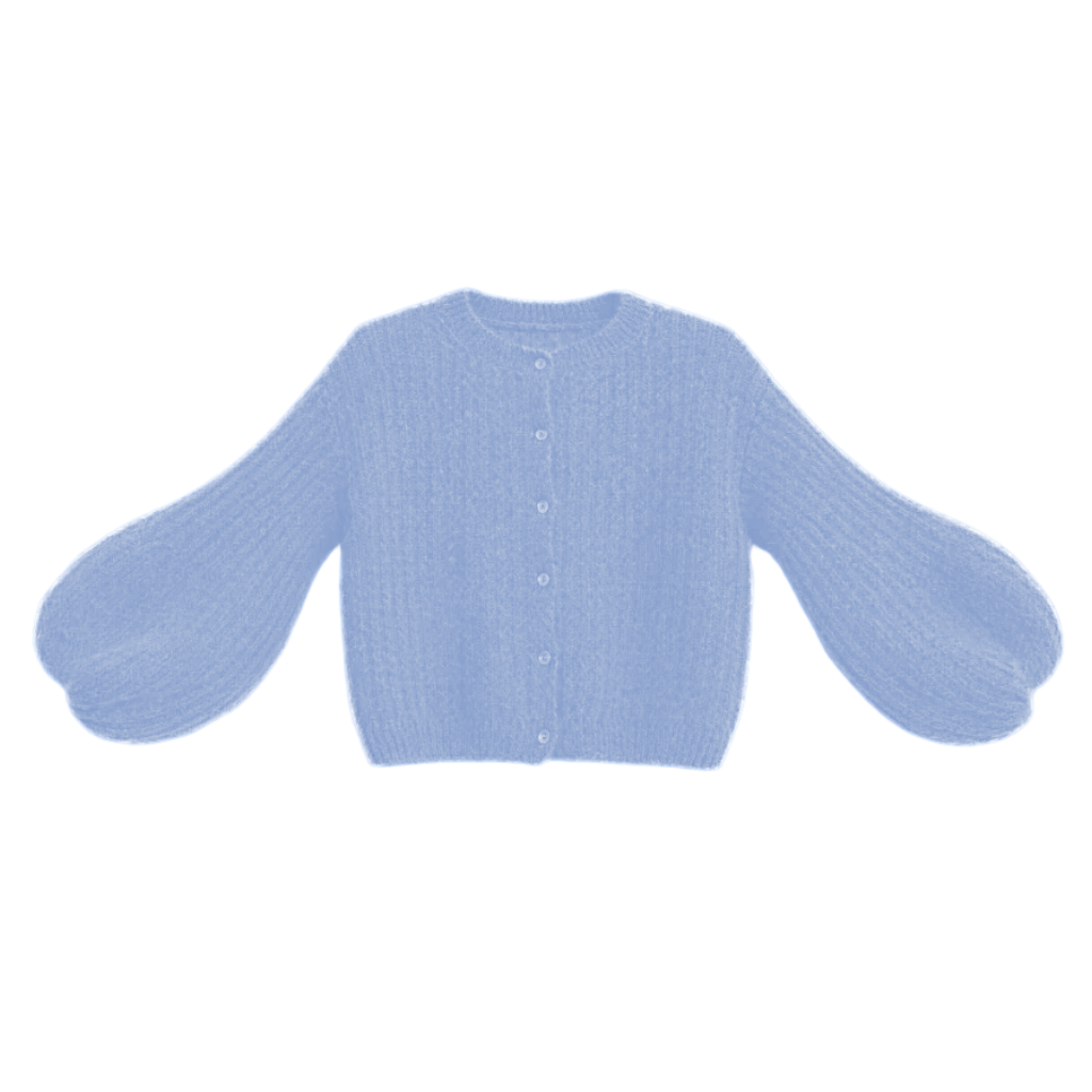 Kid Mohair Strickjacke mit Ballonärmeln